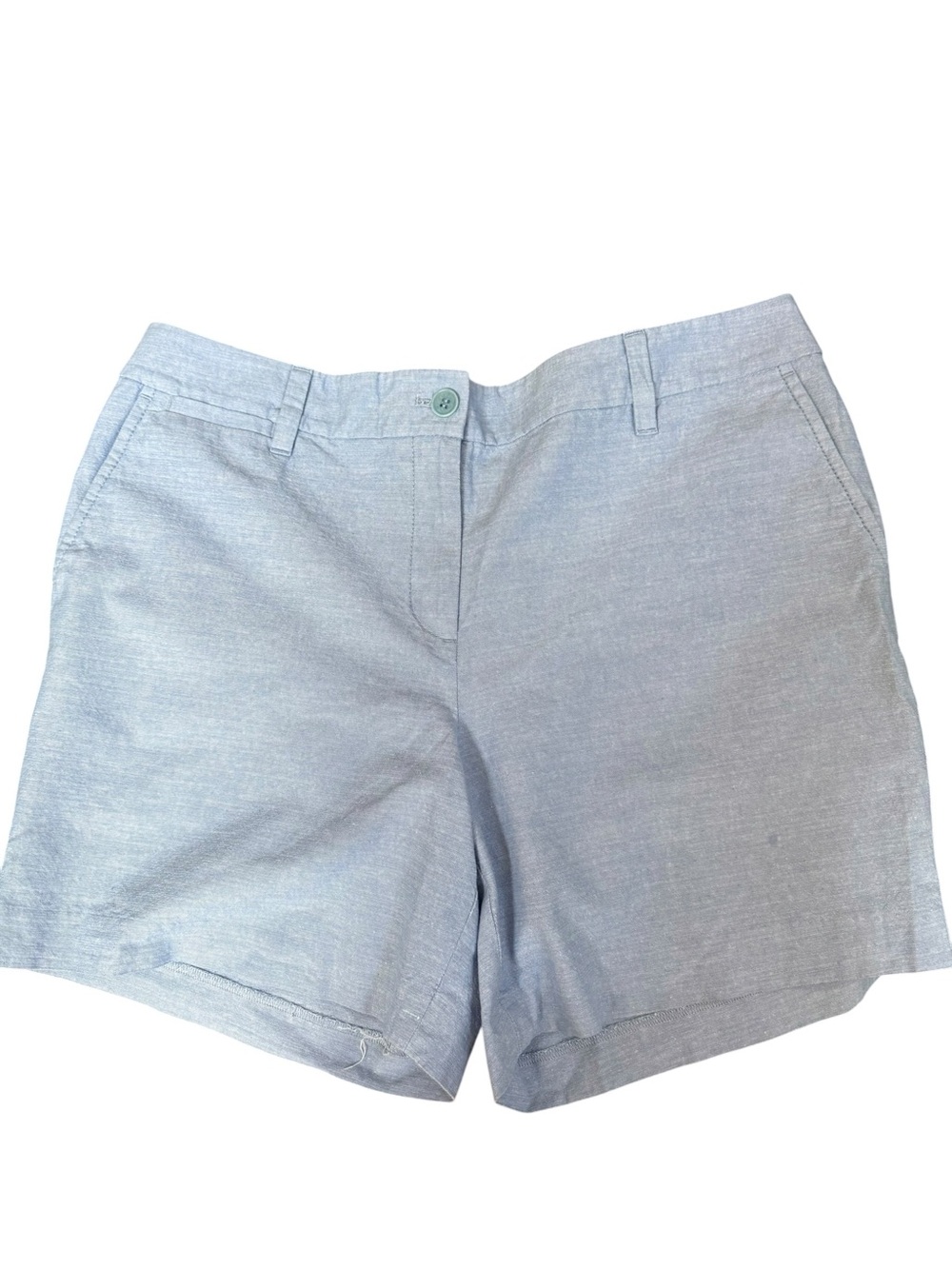 Talbots Perfect Shorts Size 14 Blue 6” Inseam Flat Front Classic Summer